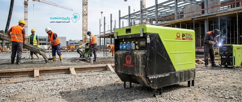 خرید موتور برق پراماک ایتالیا با موتور هوندا در پروژه ساختمانی